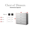 4 Drawer Chest in White - Laura James